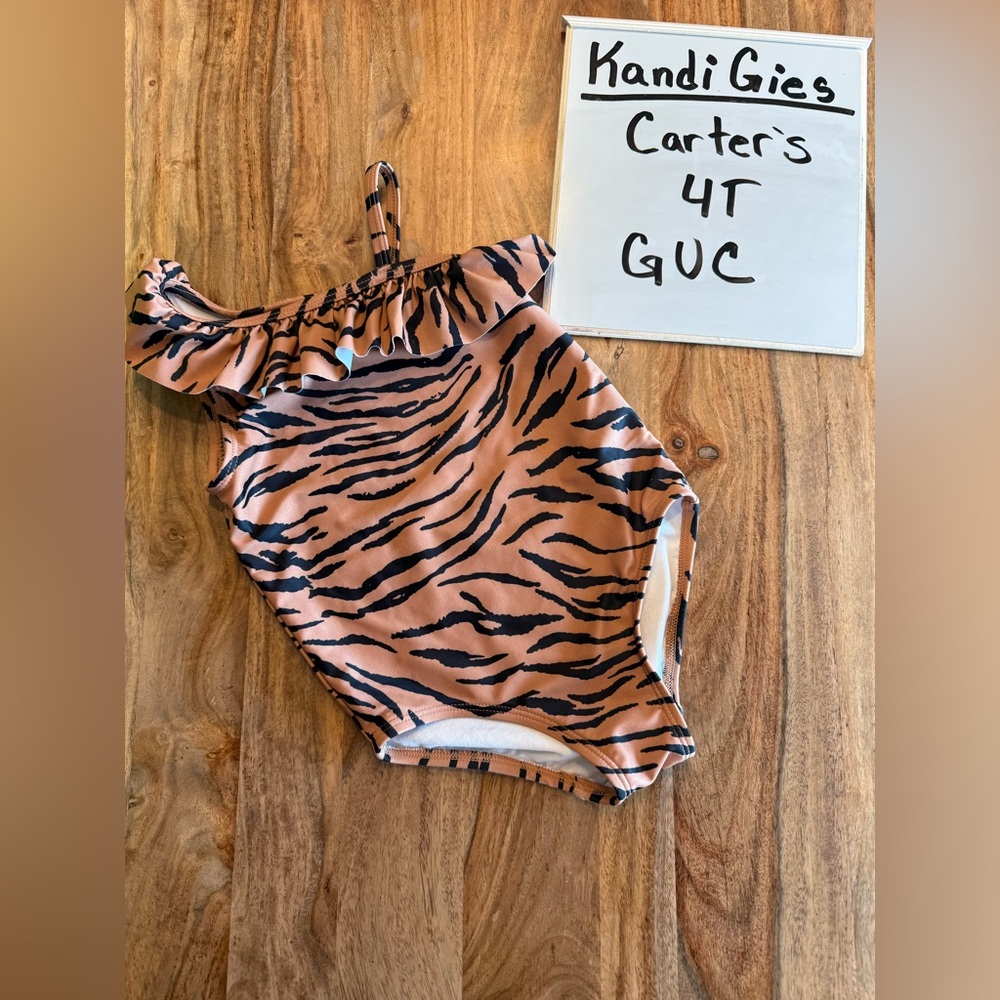 Carter's Brown and Black Animal Print Swimsuit